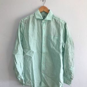 HIHO International Aqua Long Sleeve Button Up Dress Shirt